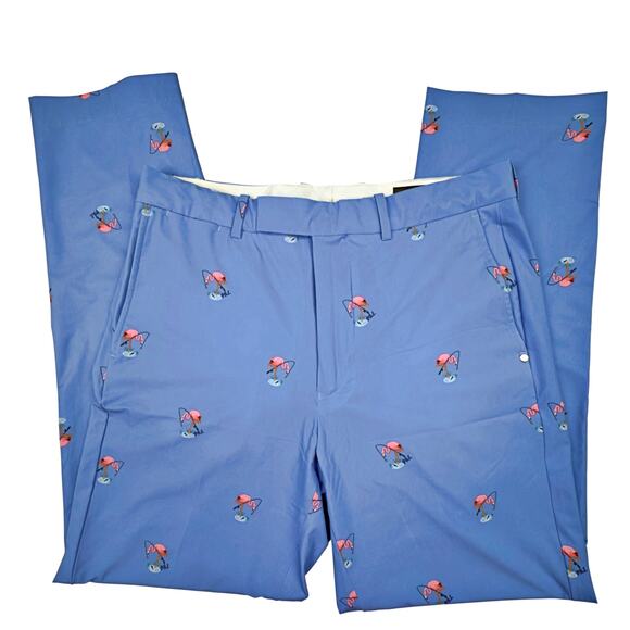 RLX Ralph Lauren Performance Tailored Water Repel Golf Pants Flamingo 33x32 - Picture 3 of 6